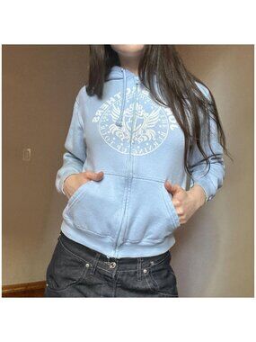 Jonas Brothers Burning Up Tour 2008 Baby Blue Full Zip Hoodie Estimated S
